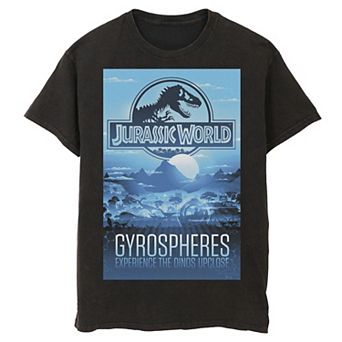 Men's Jurassic World Gyrospheres Tour Park Poster Graphic Tee