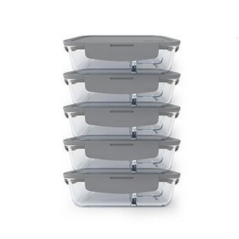 Bentgo 10 pc 3-Compartment Glass Lunch Container Set