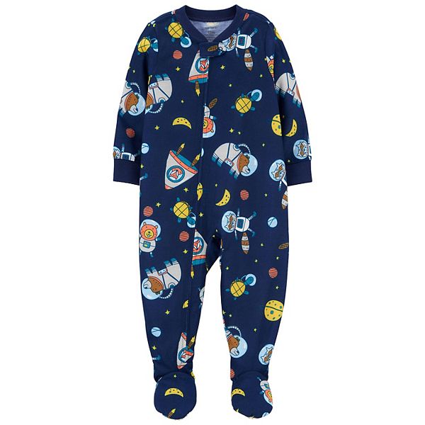 Baby Neutral Carter's Space Bears 1-Piece Loose Fit Footie Pajamas