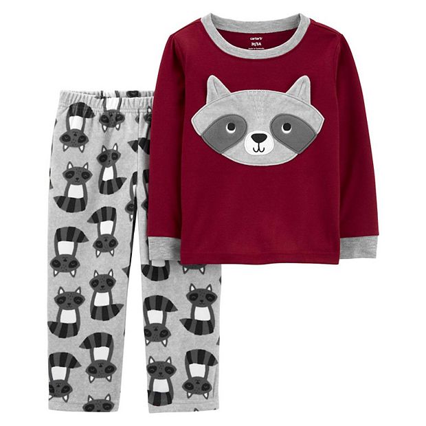 Toddler Boy Carter s 2 Piece Raccoon Fleece Pajama Set