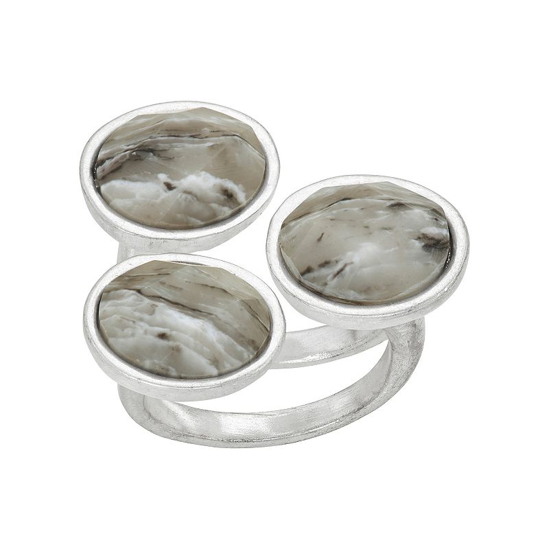 Bella Uno Grey Agate Ring, Womens, Size: 8