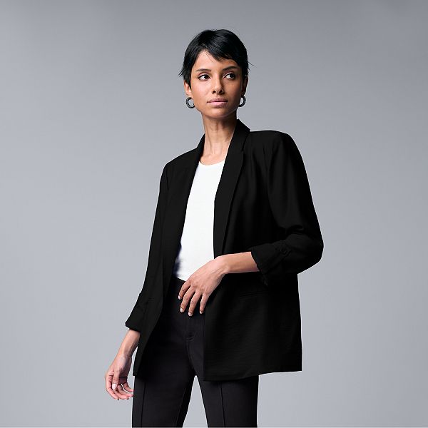 Women s Simply Vera Vera Wang Roll Tab Relaxed Blazer