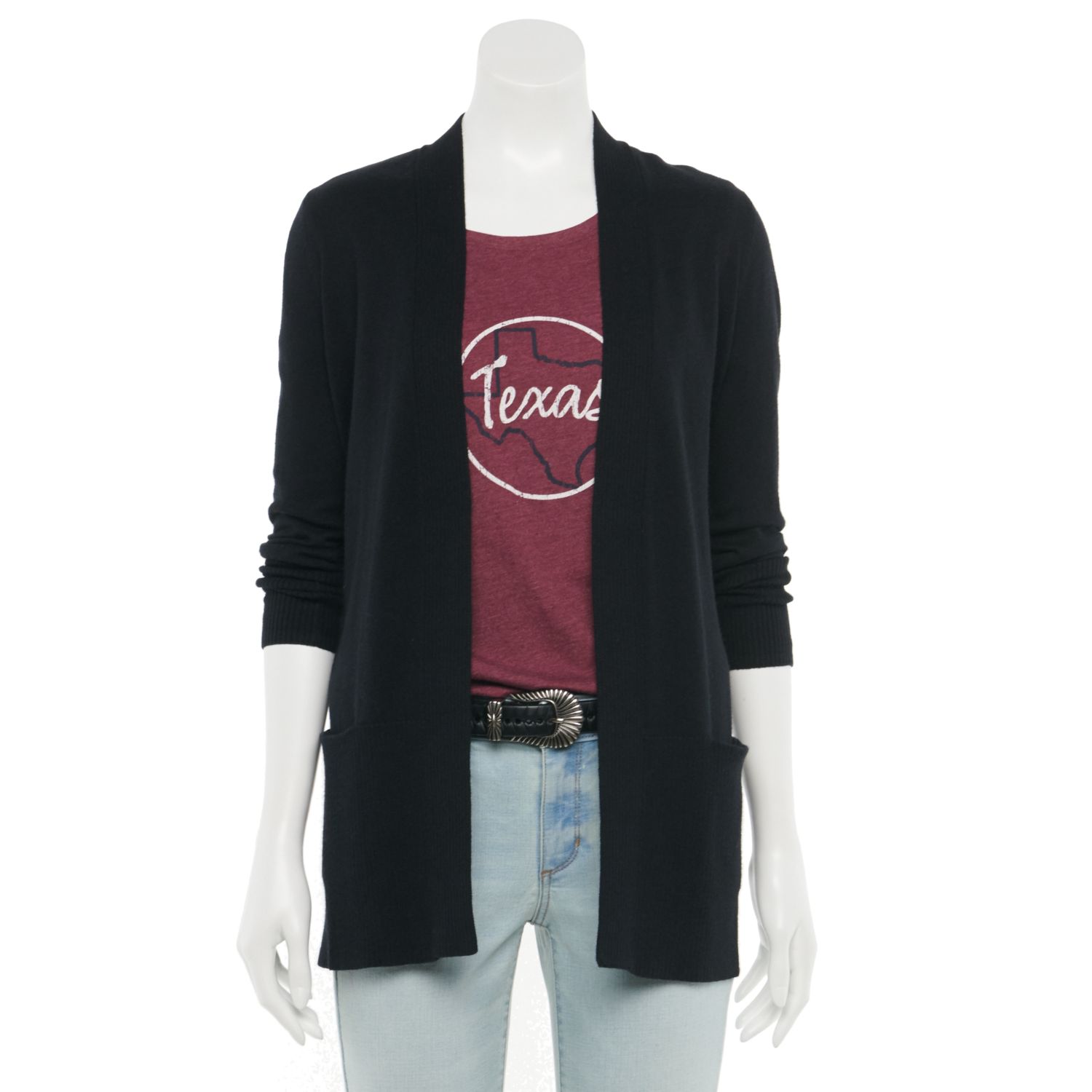ladies black cardigan sweater