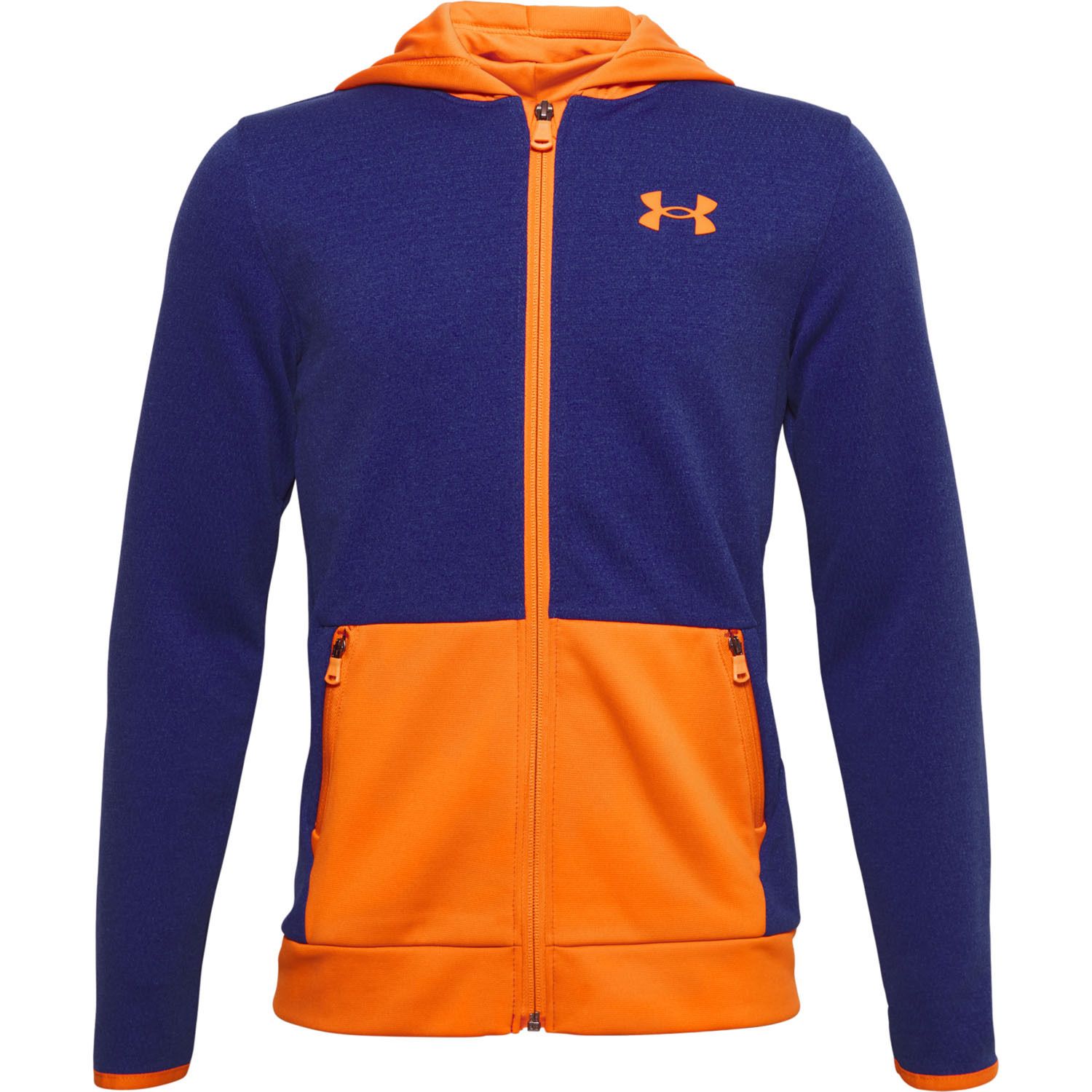 blue and orange under armour hoodie