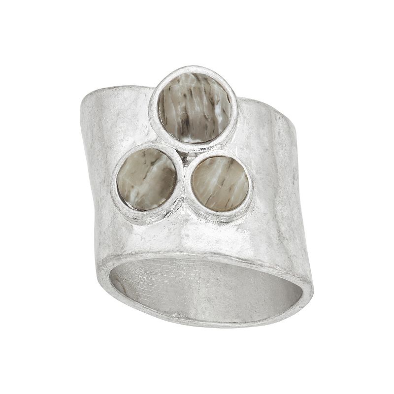Bella Uno Grey Agate Wide Ring, Womens, Size: 8