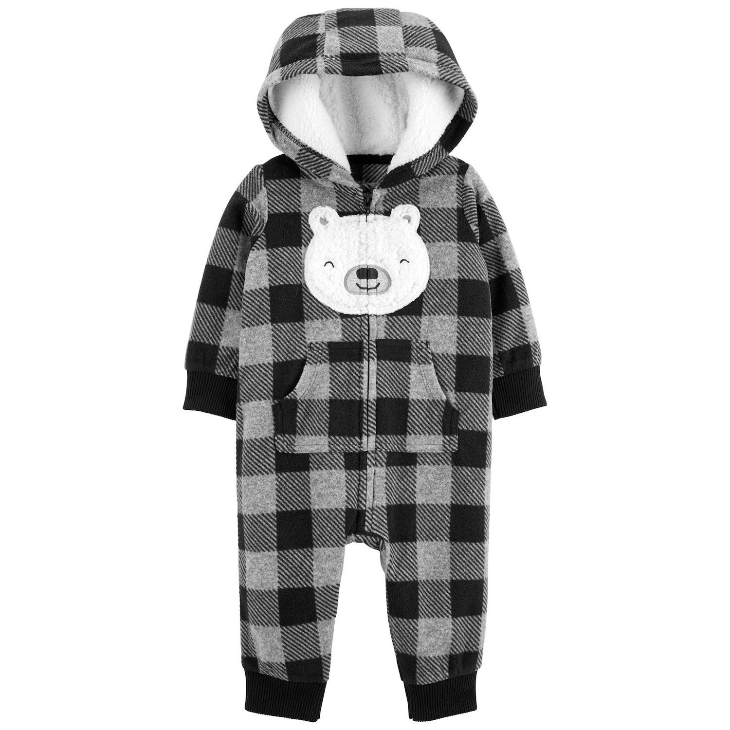 carter's bear fleece jumpsuit