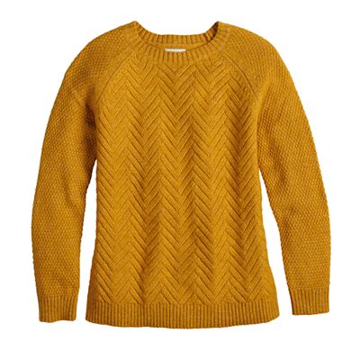 Women's Sonoma Goods For Life® Lattice-Front Raglan Crewneck Sweater