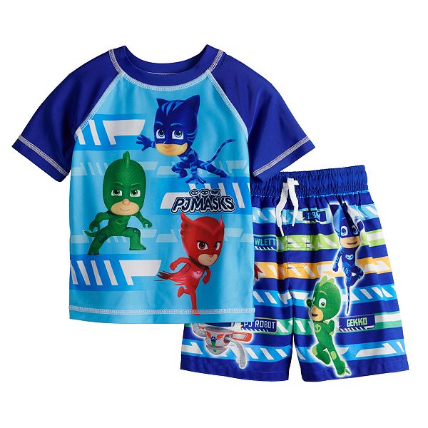 PJ MASKS GECKO CATBOY UPF-50 Bathing Suit Swim Trunks Toddlers Size 2T 3T or 4T 