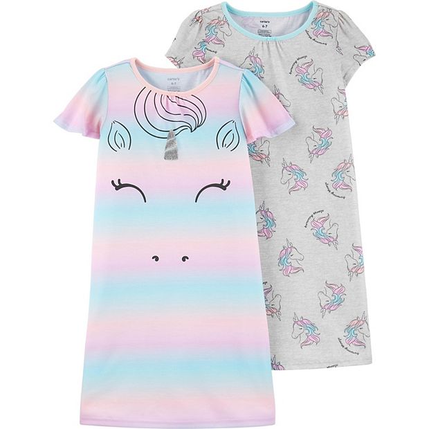 Toddler Girl Carter s 2 Pack Unicorn Night Gowns