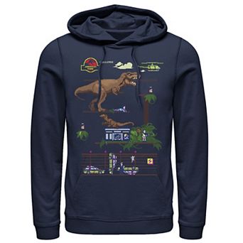 Men's Jurassic Park Digital Video Game Scene Graphic Pullover Hoodie