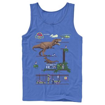 Men's Jurassic Park Digital Video Game Scene Tank Top