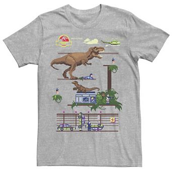 Men's Jurassic Park Digital Video Game Scene Graphic Tee