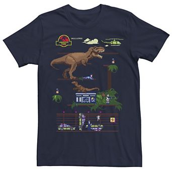 Men's Jurassic Park Digital Video Game Scene Graphic Tee