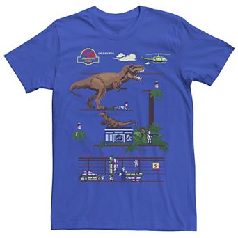 Men's Jurassic Park Digital Video Game Scene Graphic Tee