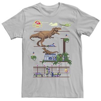 Men's Jurassic Park Digital Video Game Scene Graphic Tee