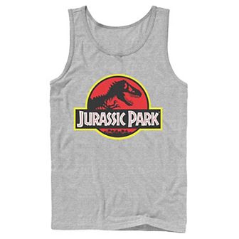 Men's Jurassic Park Red & Yellow Outline Logo Graphic Tank Top