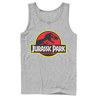 Men's Jurassic Park Red & Yellow Outline Logo Graphic Tank Top