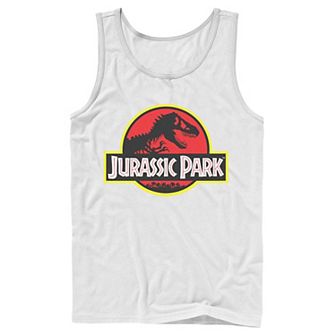 Men's Jurassic Park Red & Yellow Outline Logo Graphic Tank Top