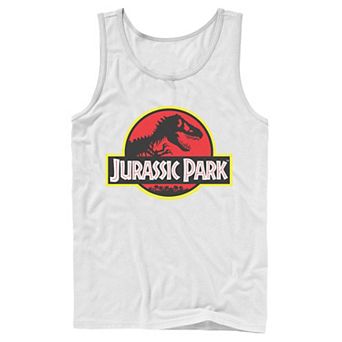 Men's Jurassic Park Red & Yellow Outline Logo Graphic Tank Top