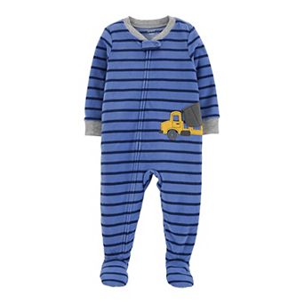 Toddler Boy Carter's Construction Truck Fleece Footed Pajamas