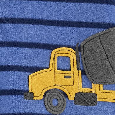 Toddler Boy Carter's Construction Truck Fleece Footed Pajamas