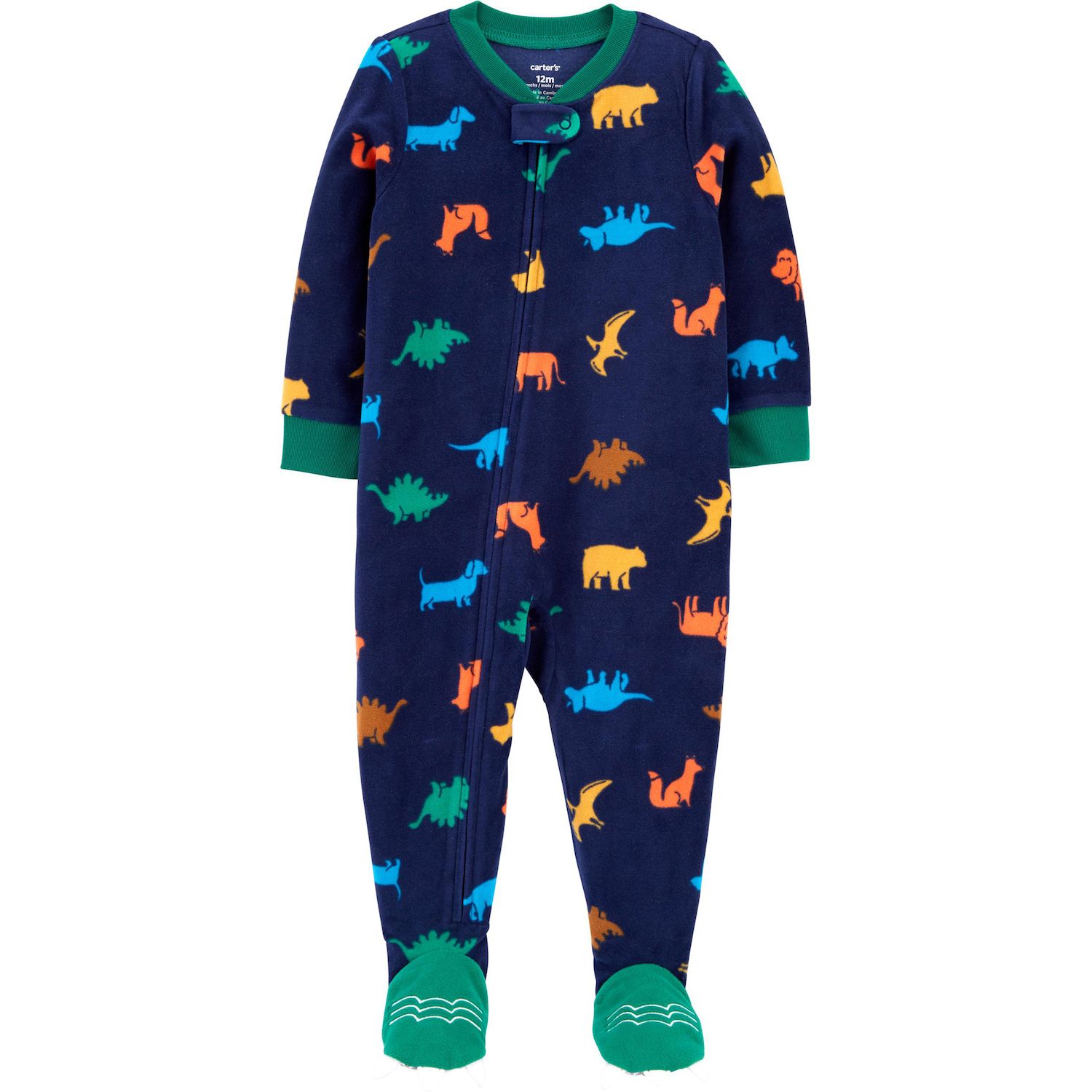 carter's dinosaur footed pajamas