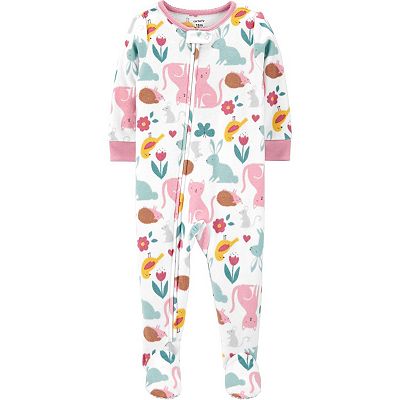 Toddler Girl Carter s Animal Fleece Footed Pajamas