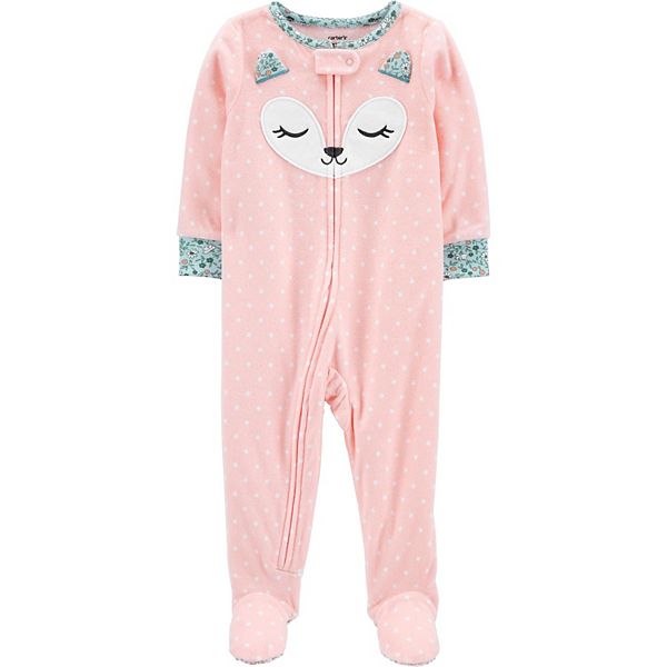 Toddler Pink Fleece Footed Pajamas Onesie Sleeper 12M 4T Little Girls Infant