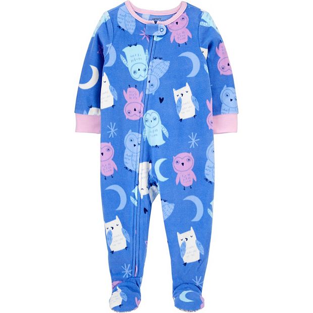 Toddler Girl Carter s Owl Fleece Footed Pajamas