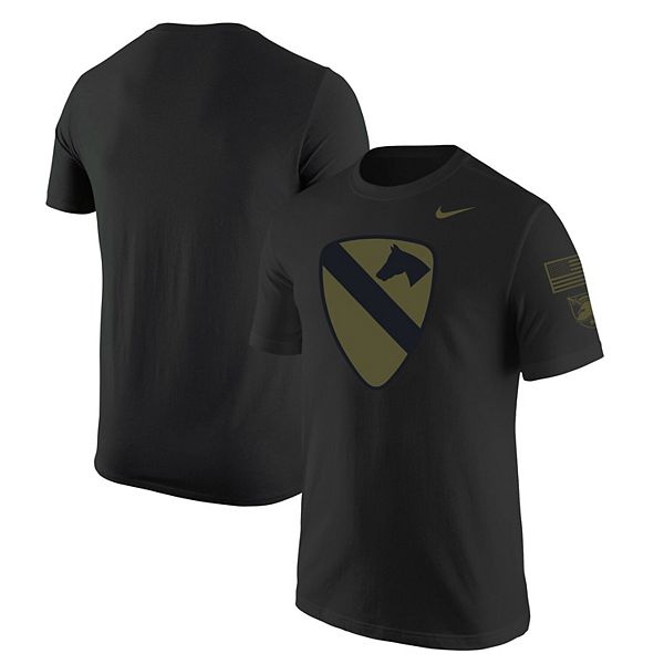 Men's Nike Black Army Black Knights 1st Cavalry Division Patch T-Shirt