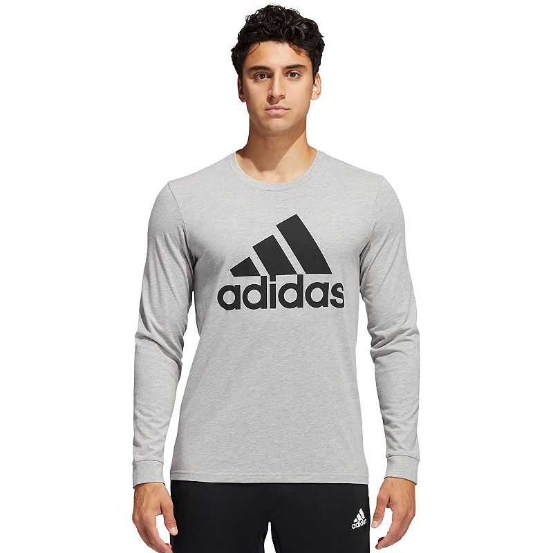 Mens adidas Badge of Sports Graphic Tee, Size: Small, Med Grey