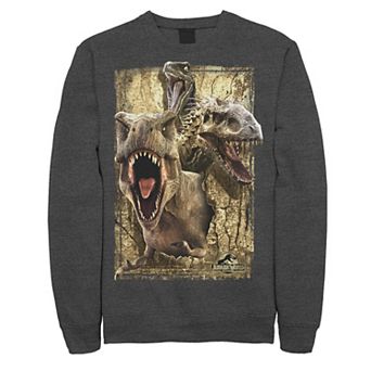 Men's Jurassic World T-Rex Indominus Rex & Raptor Fleece Pullover