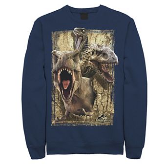 Men's Jurassic World T-Rex Indominus Rex & Raptor Fleece Pullover