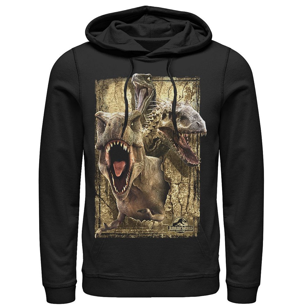 Men's Jurassic World T-Rex Indominus Rex & Raptor Hoodie