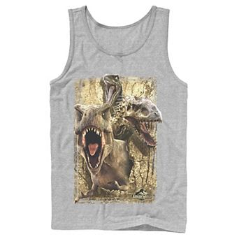 Men's Jurassic World T-Rex Indominus Rex & Raptor Tank Top