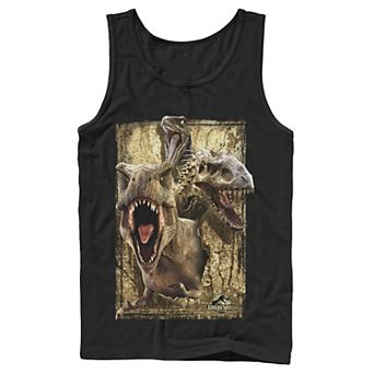Men's Jurassic World T-Rex Indominus Rex & Raptor Tank Top