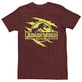 Men's Jurassic World Neon T-Rex Fossil Logo Tee
