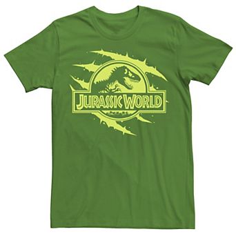 Men's Jurassic World Neon T-Rex Fossil Logo Tee