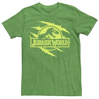 Men's Jurassic World Neon T-Rex Fossil Logo Tee