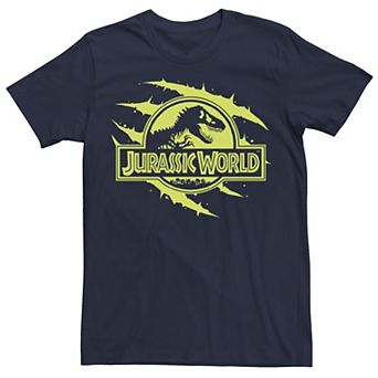 Men's Jurassic World Neon T-Rex Fossil Logo Tee
