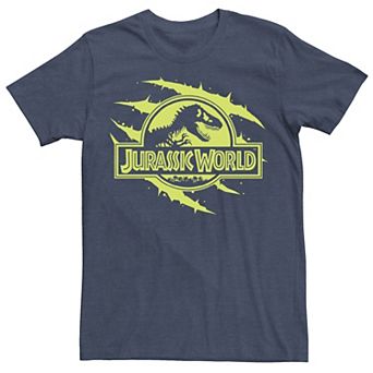 Men's Jurassic World Neon T-Rex Fossil Logo Tee