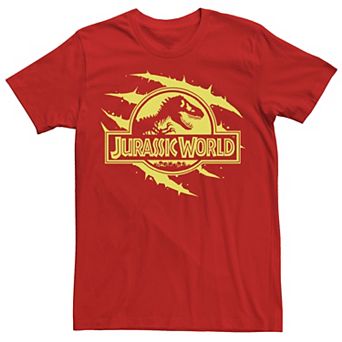 Men's Jurassic World Neon T-Rex Fossil Logo Tee