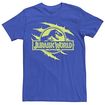 Men's Jurassic World Neon T-Rex Fossil Logo Tee