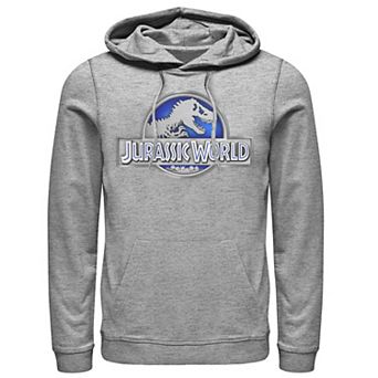 Men's Jurassic World Classic Blue Glow Fossil Logo Graphic Pullover Hoodie