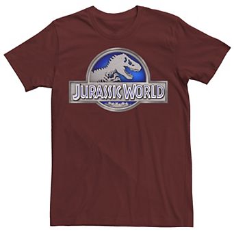 Men's Jurassic World Classic Blue Glow Fossil Logo Graphic Tee