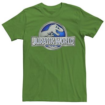 Men's Jurassic World Classic Blue Glow Fossil Logo Graphic Tee