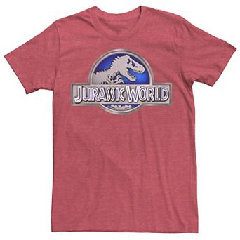Men's Jurassic World Classic Blue Glow Fossil Logo Graphic Tee