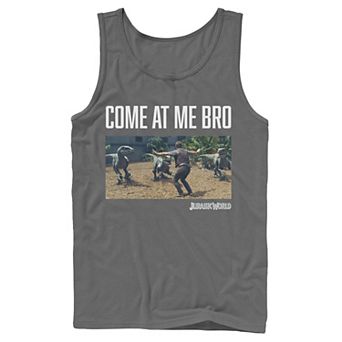 Men's Jurassic World Come At Me Bro Movie Still Graphic Tank Top