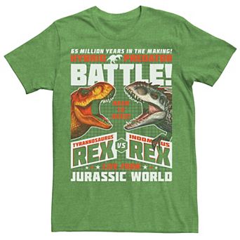 Men's Jurassic World T-Rex VS I-Rex Battle Poster Graphic Tee
