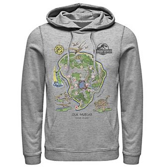 Men's Jurassic World Isla Nublar Map Graphic Pullover Hoodie